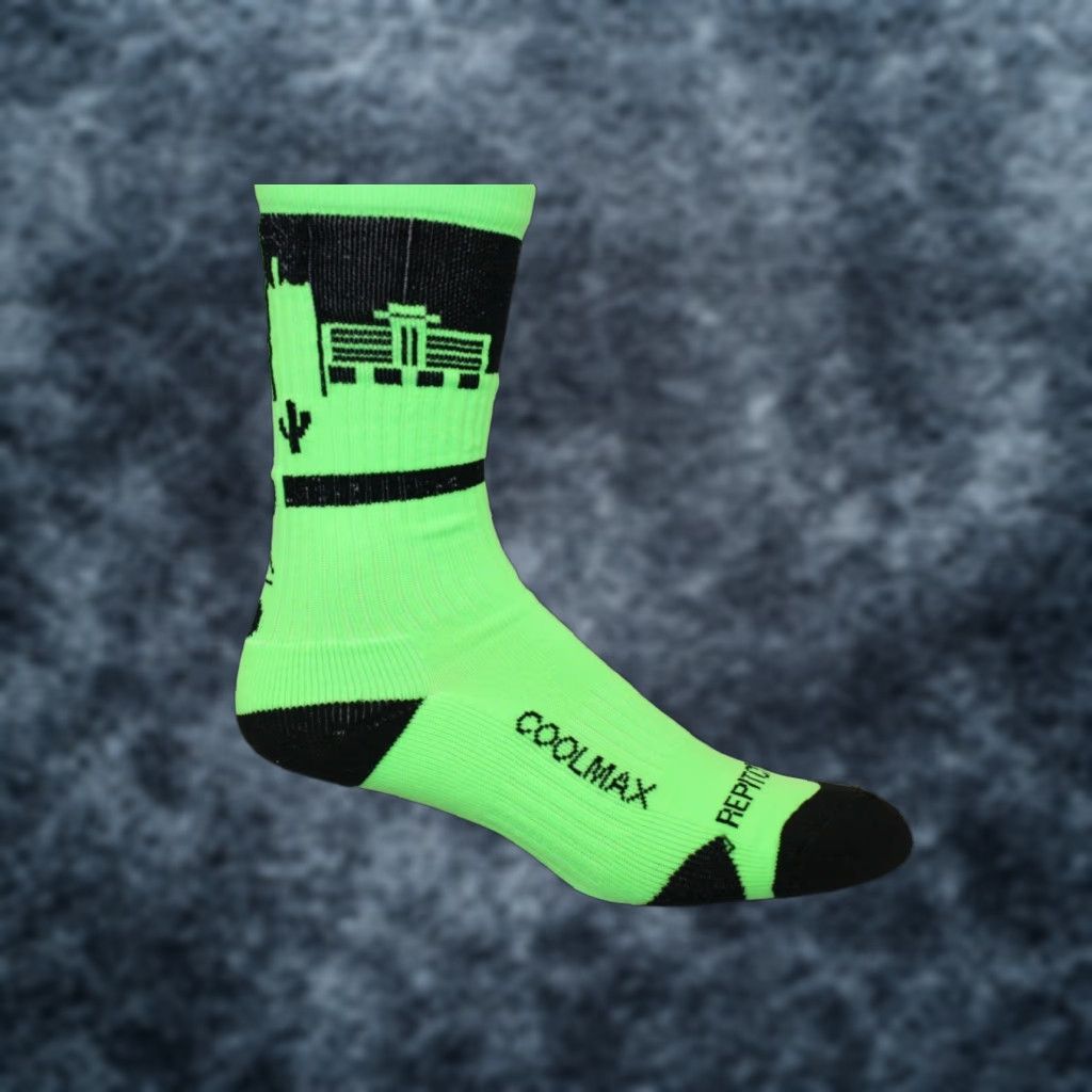 Vintage Rep It City Arizona Lime Green CoolMax Basketball Style State Socks Mens M/L Socks Kansas City? Size ONE SIZE - 1 Thumbnail
