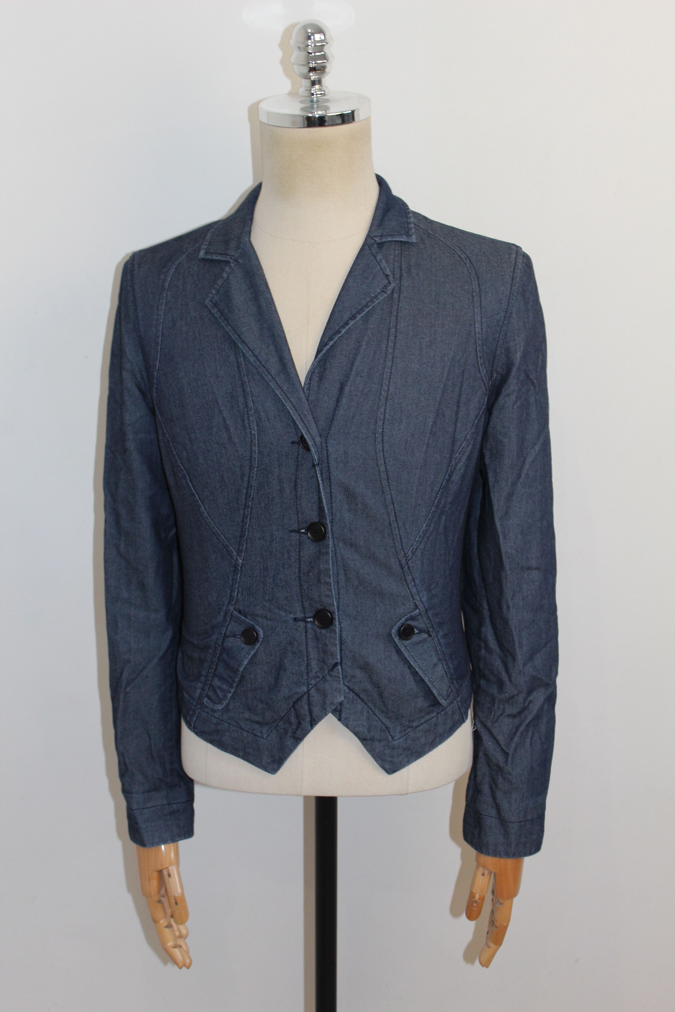 Armani Women's Armani Exchange Denim Blazer Jacket Size L / US 10 / IT 46 - 1 Thumbnail