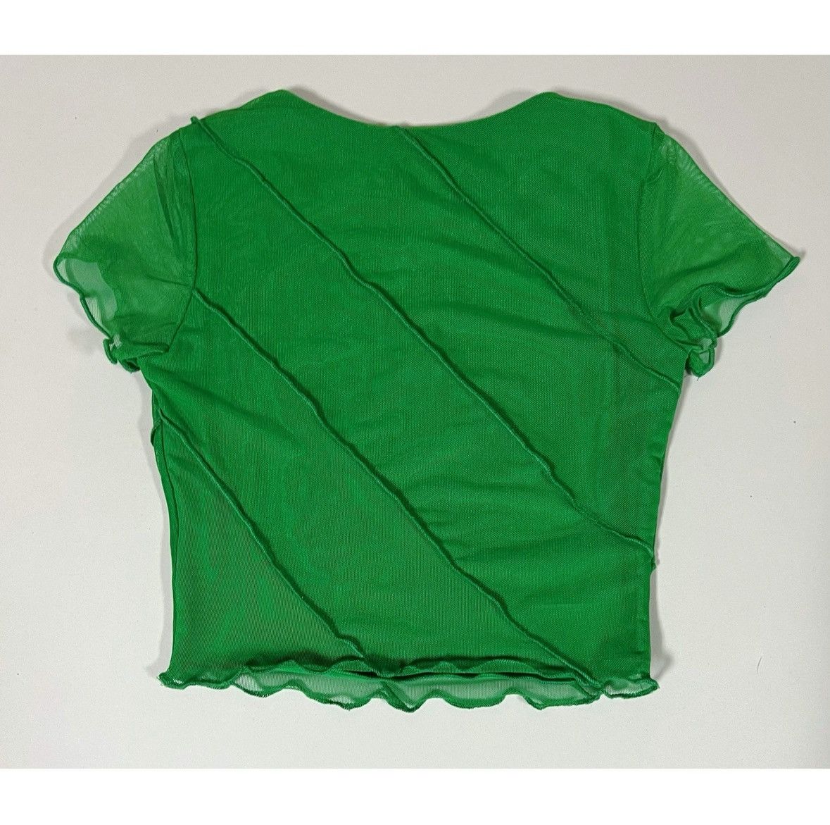PRINCESS POLLY Princess Polly Green Mesh Tee T-Shirt Top Blouse Size 2 💚 Size XS / US 0-2 / IT 36-38 - 4 Thumbnail