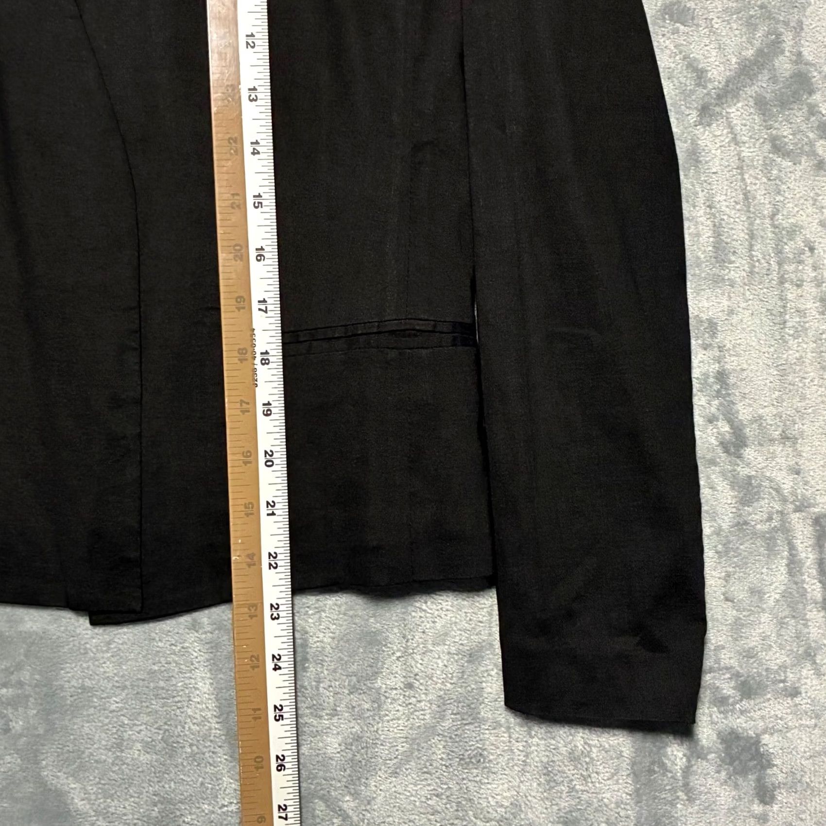 Theory EUC Theory Blazer Black Open Front Collarless Women's 6 Cropped Lightweight Linen Blend Jacket Size M / US 6-8 / IT 42-44 - 8 Thumbnail