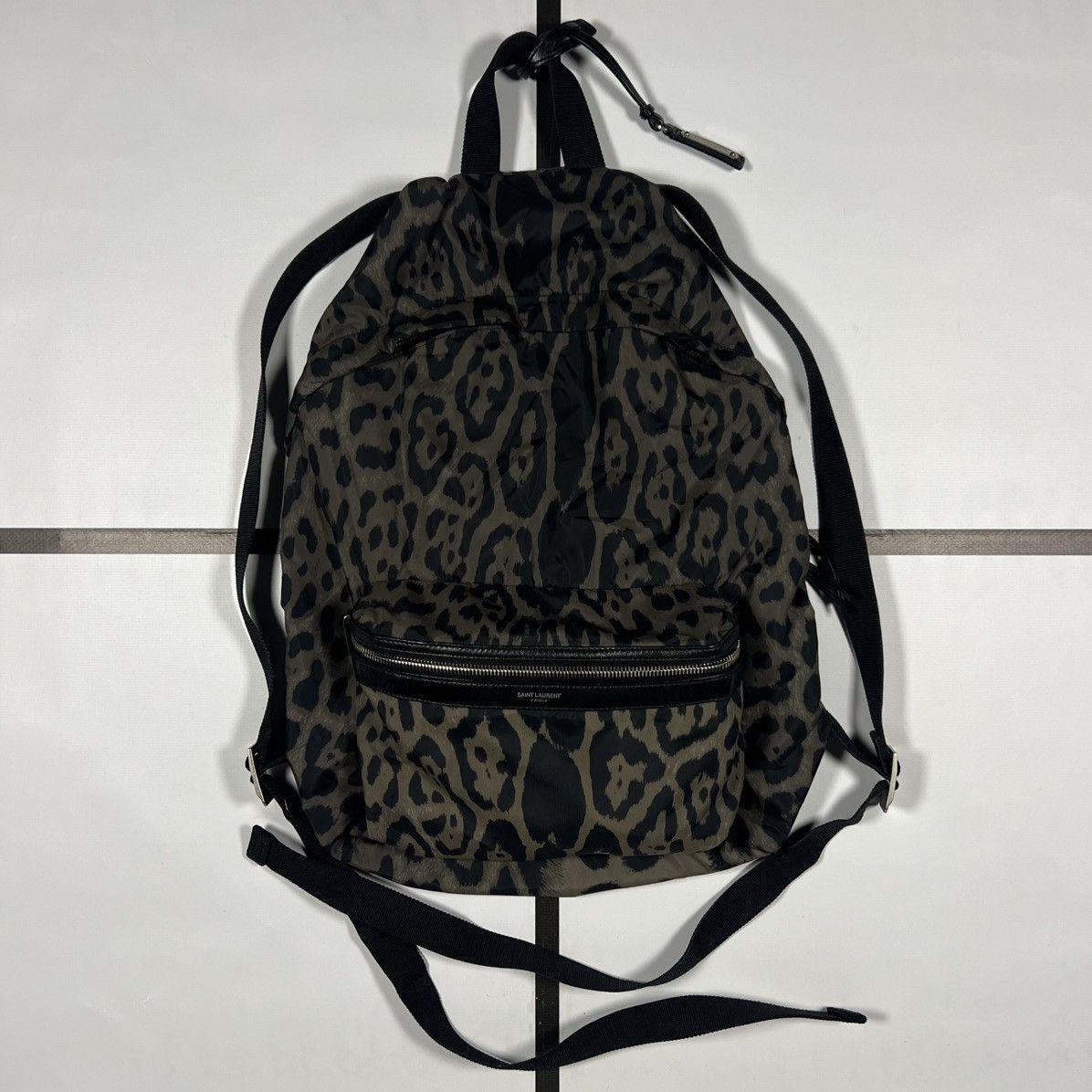 Saint Laurent Paris |[ SS18 Saint Laurent “City” Foldable Leopard Backpack ]| Size ONE SIZE - 2 Thumbnail