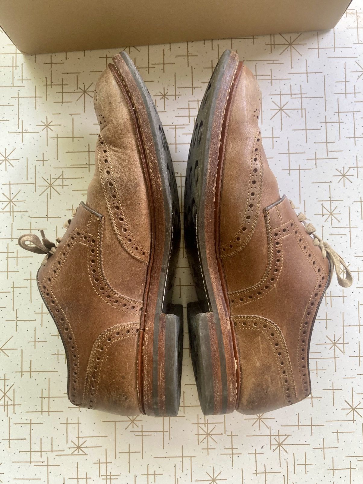 Japanese Brand Leather & Silver MOTO Wing Tip Low Cut Shoes #2102 Size US 11 / EU 44 - 8 Thumbnail