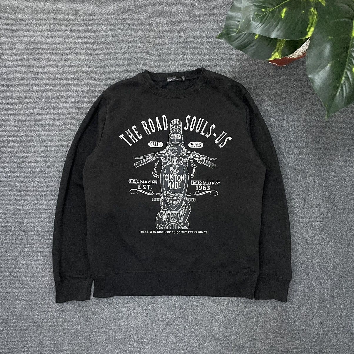 Harley Davidson × Vintage × West Coast Choppers The Road Souls US Custom Made Motorcycle Sweatshirt Size US M / EU 48-50 / 2 - 1 Thumbnail