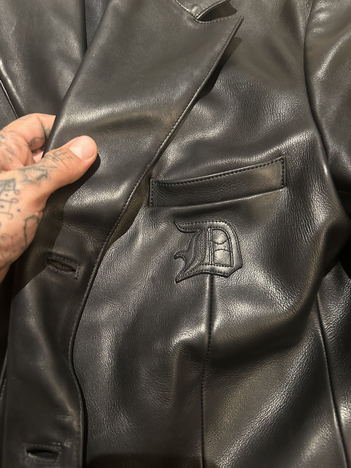 Chrome Hearts 3XL XXXL CHROME HEARTS 1 of 1 LEATHER PATCH JACKET BLAZER ! Size US XXL / EU 58 / 5 - 17 Thumbnail