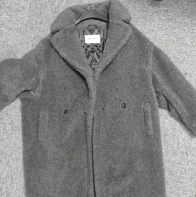 Max Mara MaxMara Gray Women's Overcoat Size L 0089 Size L / US 10 / IT 46 - 1 Thumbnail