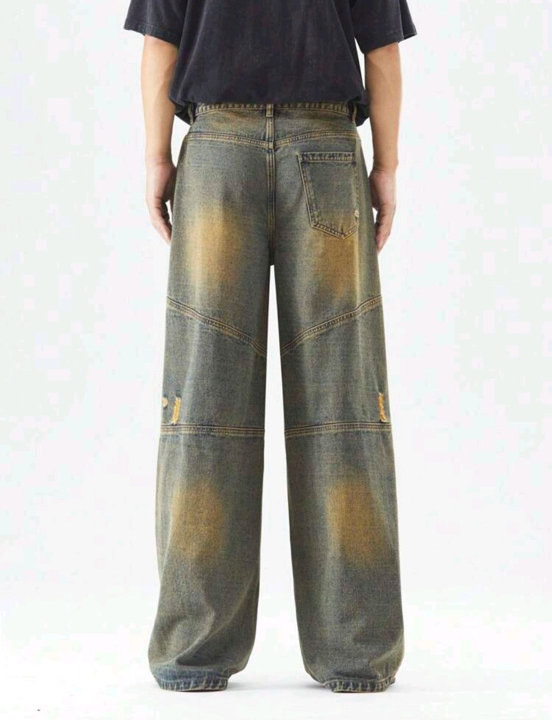 Jean × Vintage Distressed Baggy Jeans Size US 37 - 4 Thumbnail