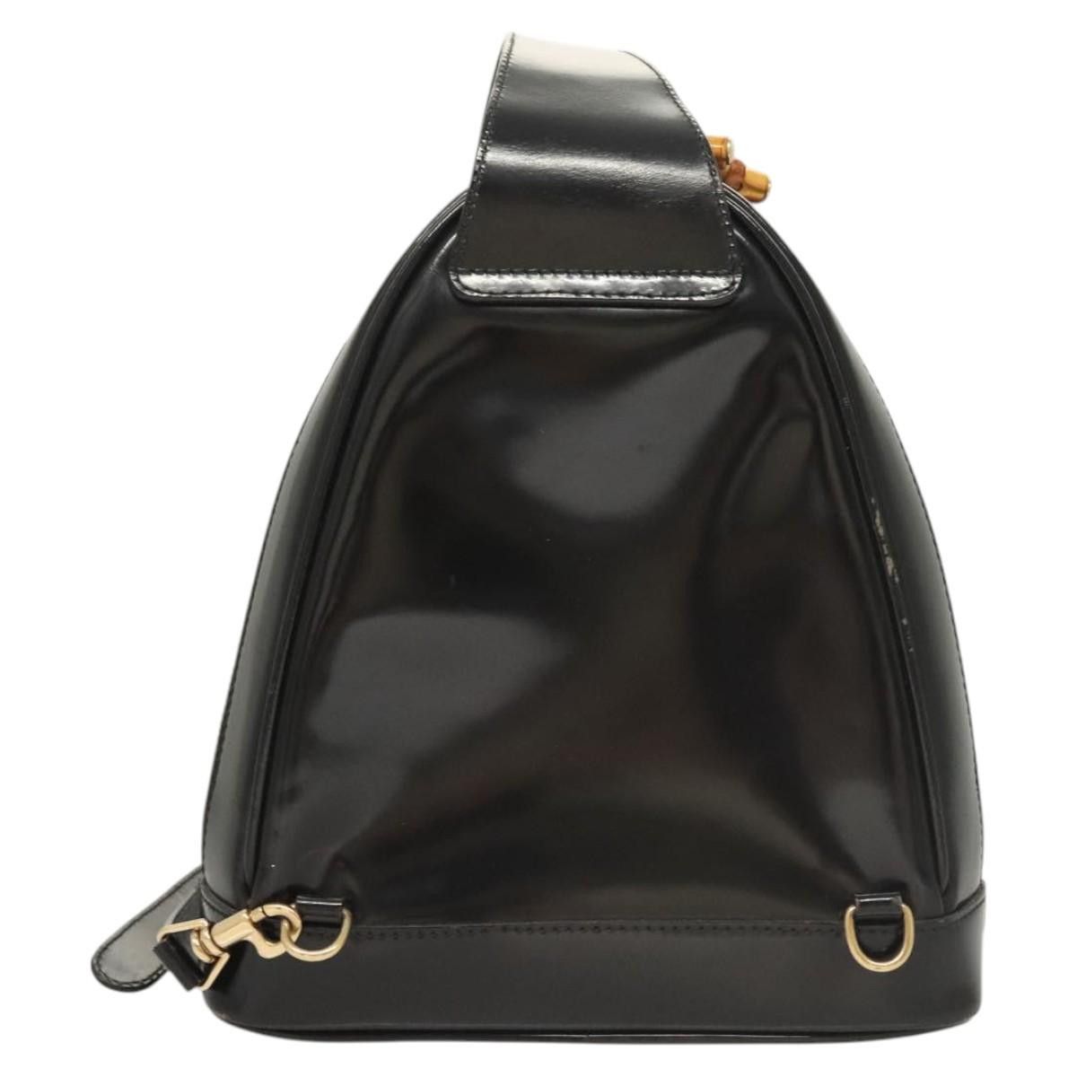 Gucci GUCCI Bamboo Shoulder Bag Enamel Black Gold 007 2113 007 Size ONE SIZE - 3 Thumbnail