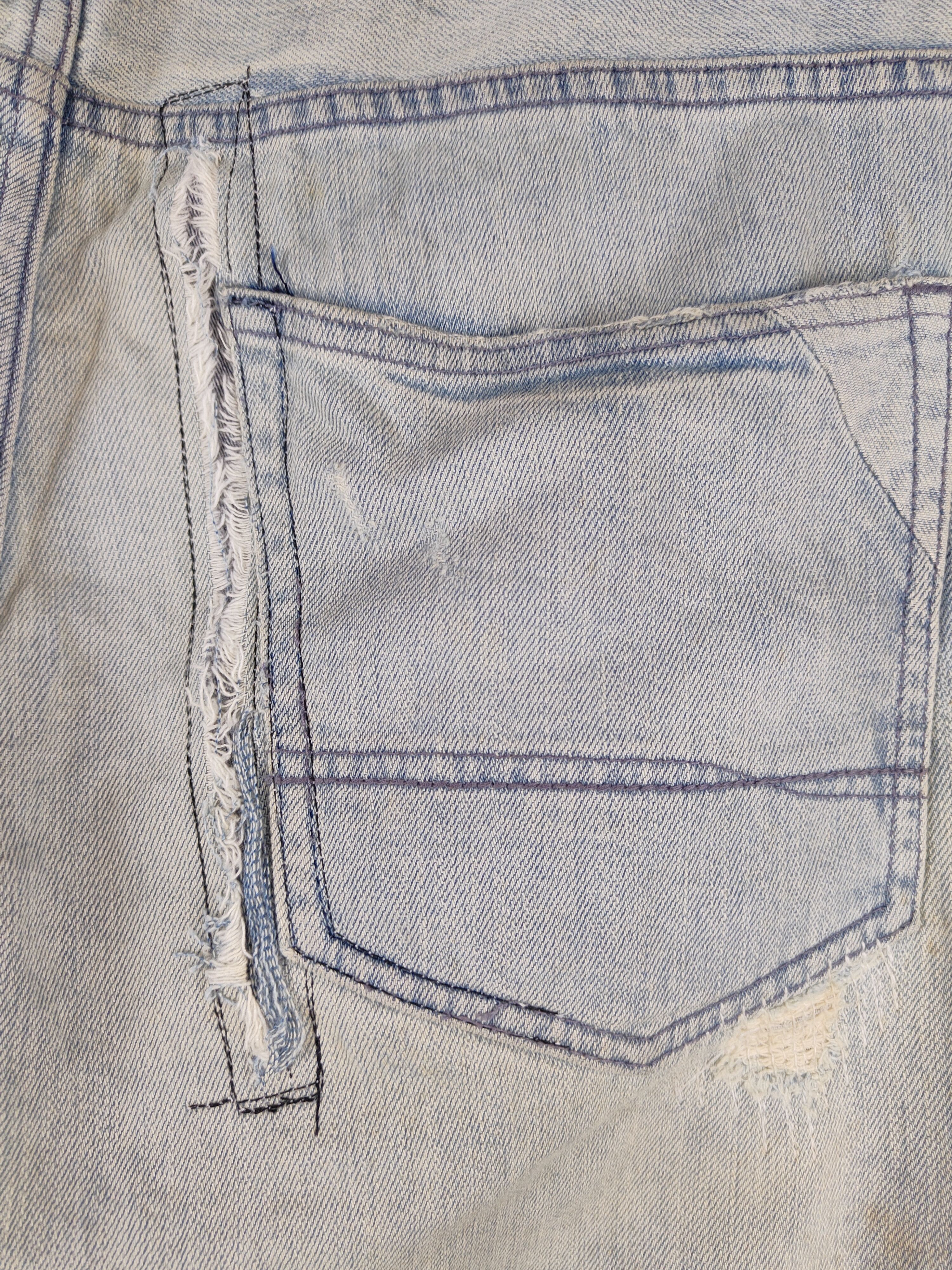 Japanese Brand Bayflow Blue Faded Distressed patchwork Denim #S1483 Size US 30 / EU 46 - 13 Thumbnail