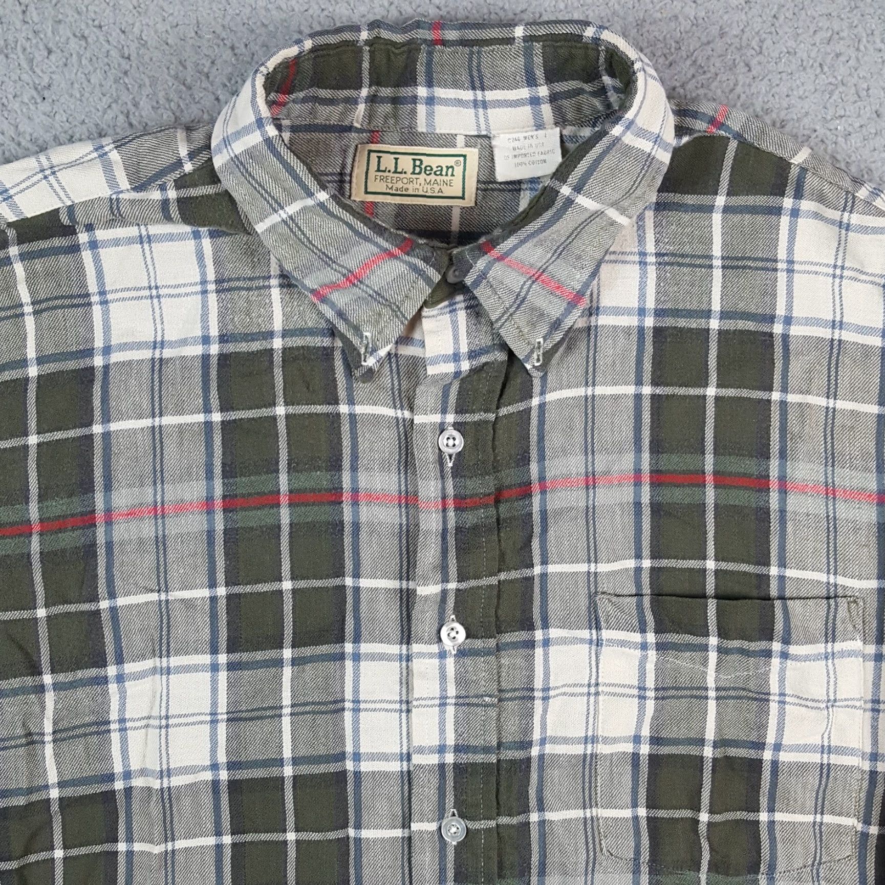 Vintage VINTAGE L.L. Bean Button-Up Shirt Plaid Flannel Men's Size L Collared Western USA Shirt Size US L / EU 52-54 / 3 - 2 Thumbnail