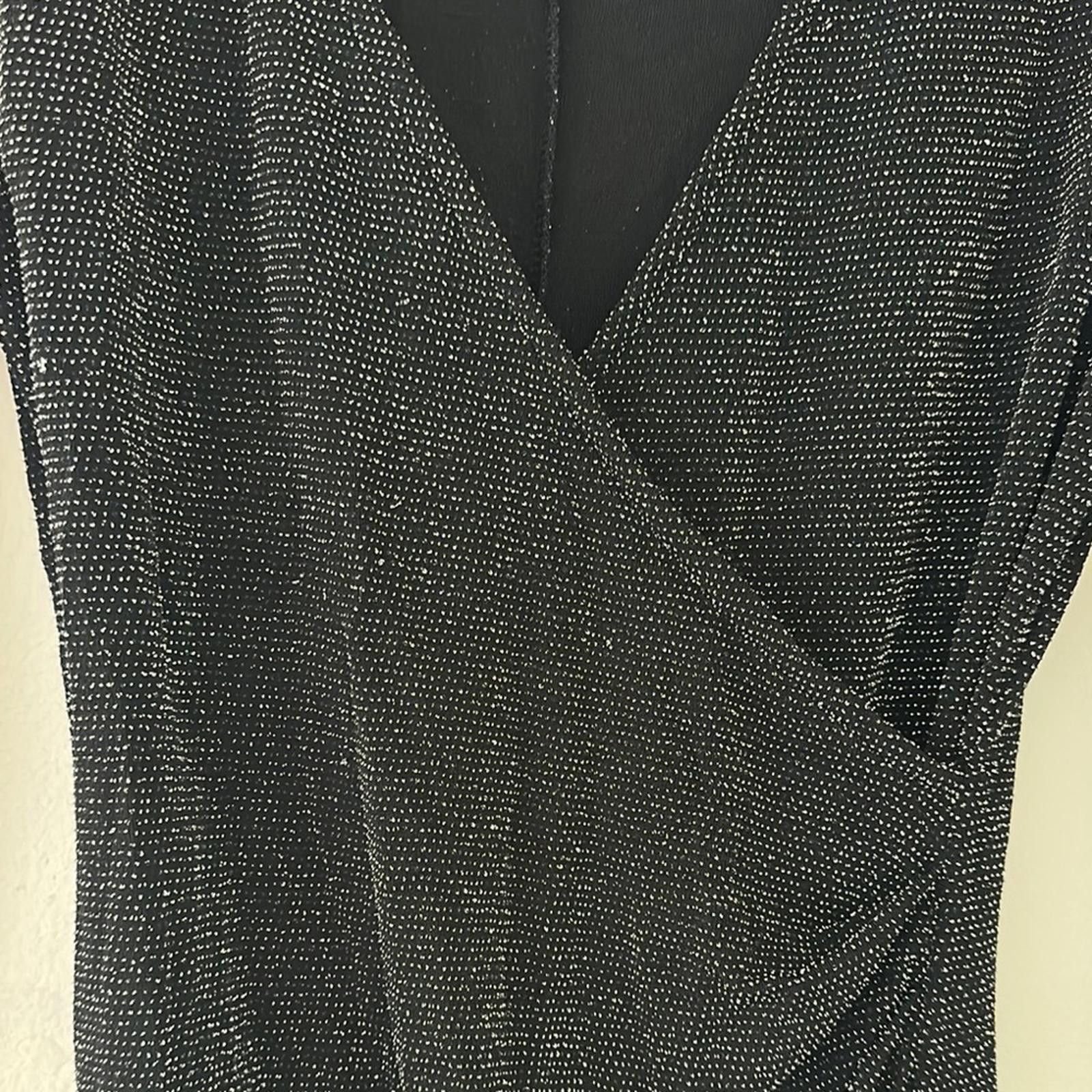 Designer Fiesta Black Wrap V-Neck Long Sleeve Dress Size S / US 4 / IT 40 - 3 Thumbnail