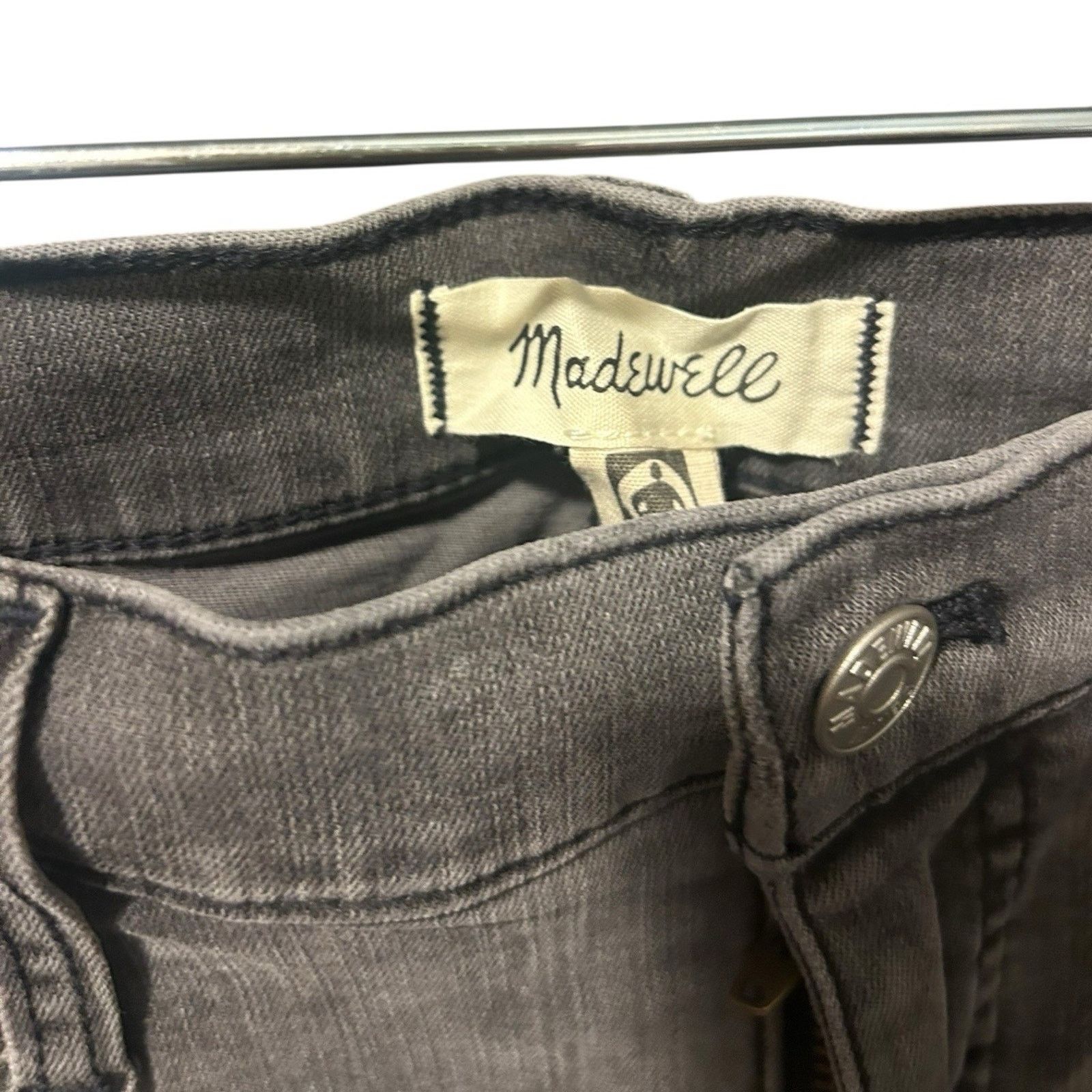Madewell New With Tags madewell jeans 31 Grey Cut Off Ankle Crop Size 31" - 3 Thumbnail