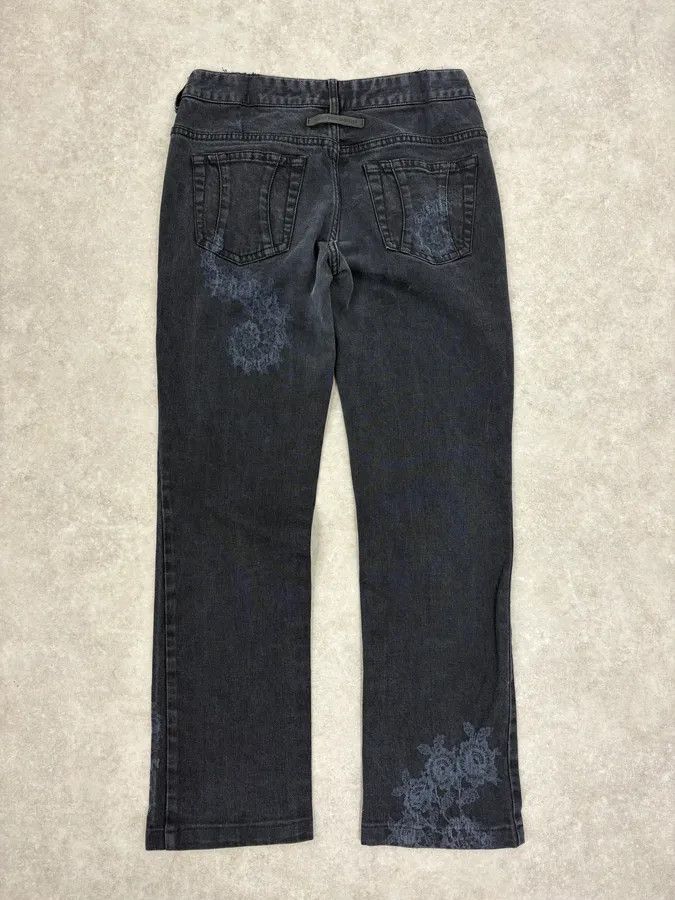 Jean Paul Gaultier 2000s Jean Paul Gaultier Fossils Deep Blue Denim Jeans Size 24" / US 00 / IT 34 - 7 Thumbnail