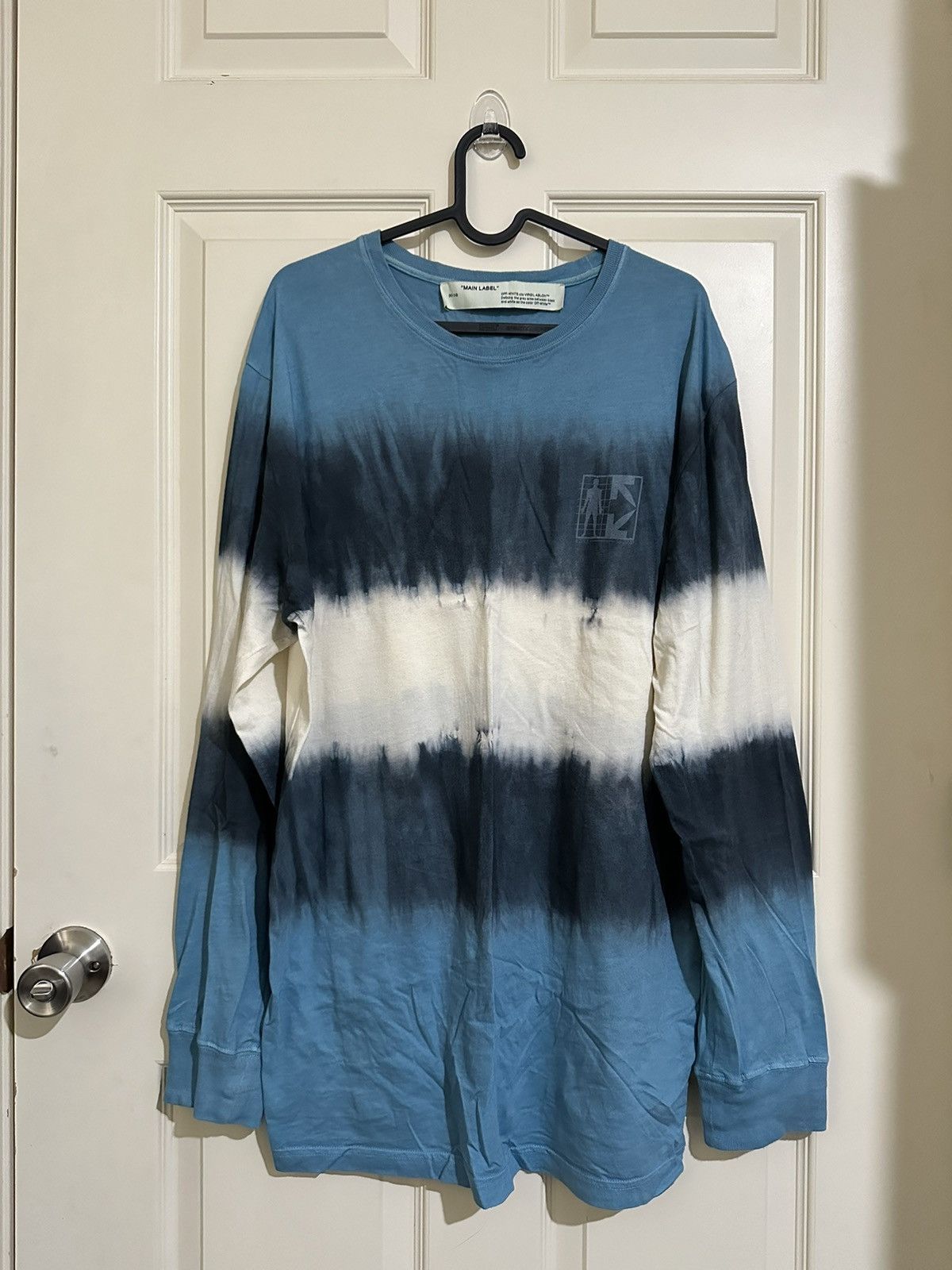 Off-White OFF-WHITE Blue Tye-Die Longsleeve Shirt with X logo Size US XL / EU 56 / 4 - 1 Thumbnail
