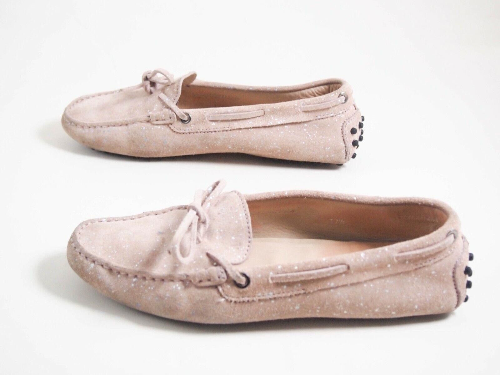 Tod's Tods Gommini Loafers Pink Suede Glitter EU 37.5 US 7.5 Size US 7.5 / IT 37.5 - 3 Thumbnail