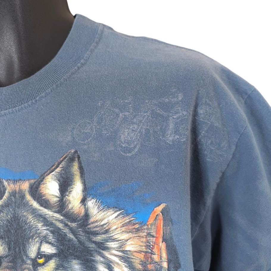 Vintage Vintage Sturgis T Shirt Mens Size Large Blue Y2K 2001 AOP Size US L / EU 52-54 / 3 - 3 Thumbnail