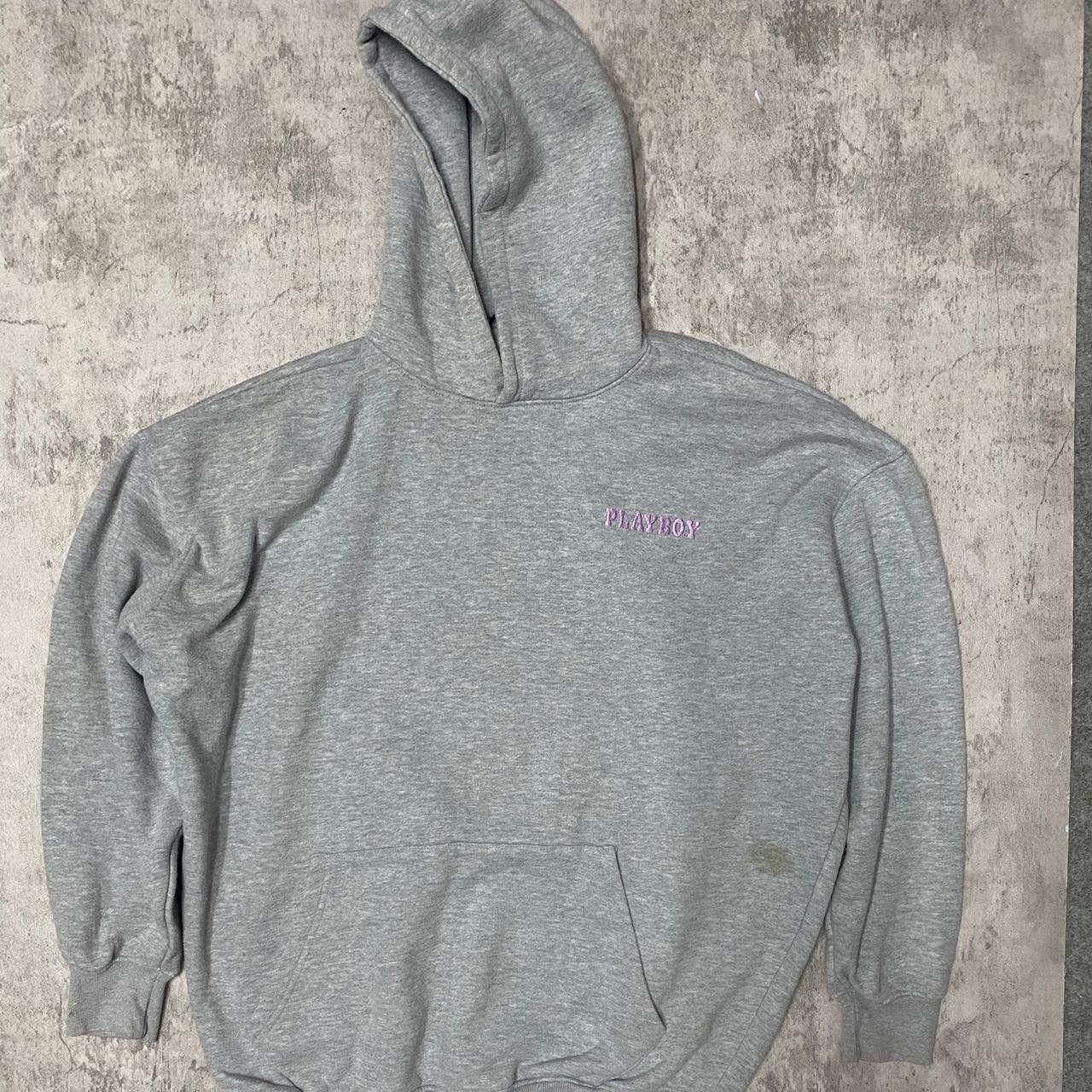 Playboy Grey Playboy hoodie with pink logo #hoodie Size ONE SIZE - 1 Thumbnail