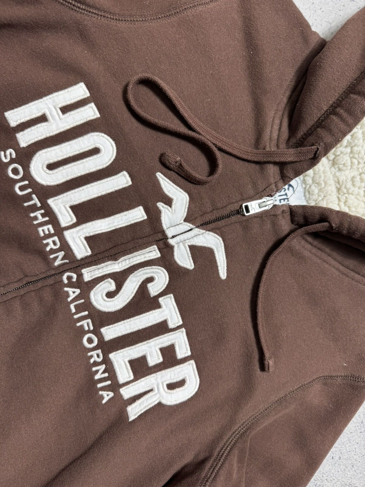 Hollister Hollister Fur Y2K Full Zip Hoodie Brown Big Logo Size S Size US S / EU 44-46 / 1 - 6 Thumbnail