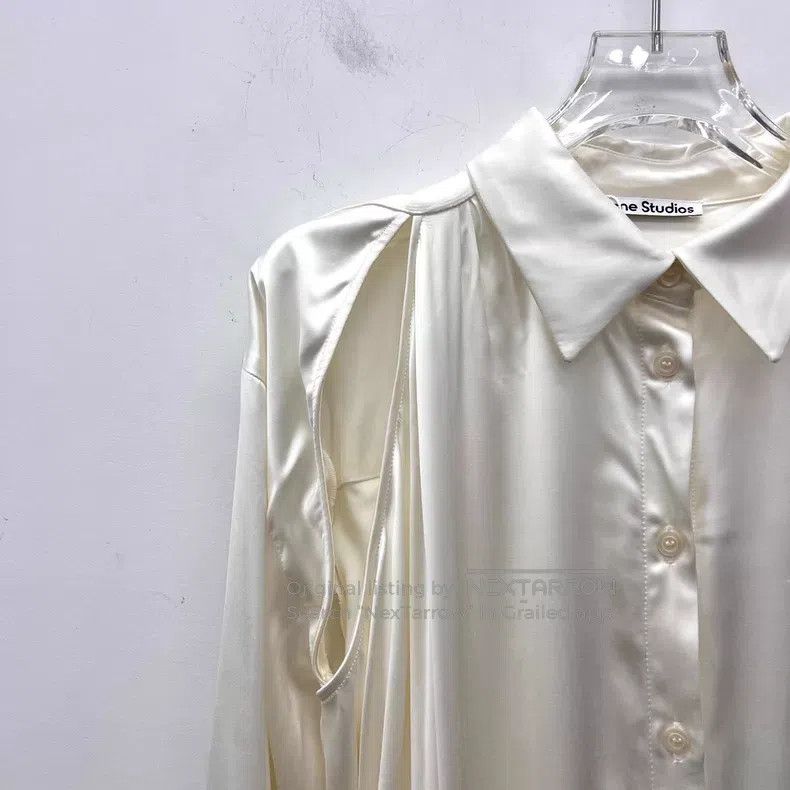 Acne Studios Acne Studios Beige Collar Single Button Long Sleeve Irregu Size XXS / US 00 / IT 34 - 3 Thumbnail