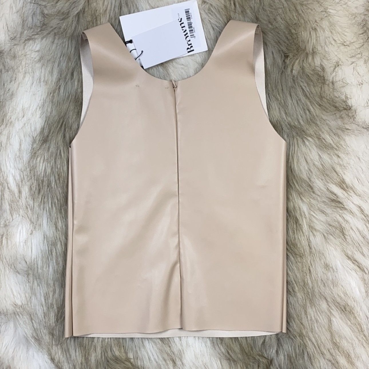 A.W.A.K.E. MODE Faux Leather Tank in Nude Size S / US 4 / IT 40 - 10 Thumbnail