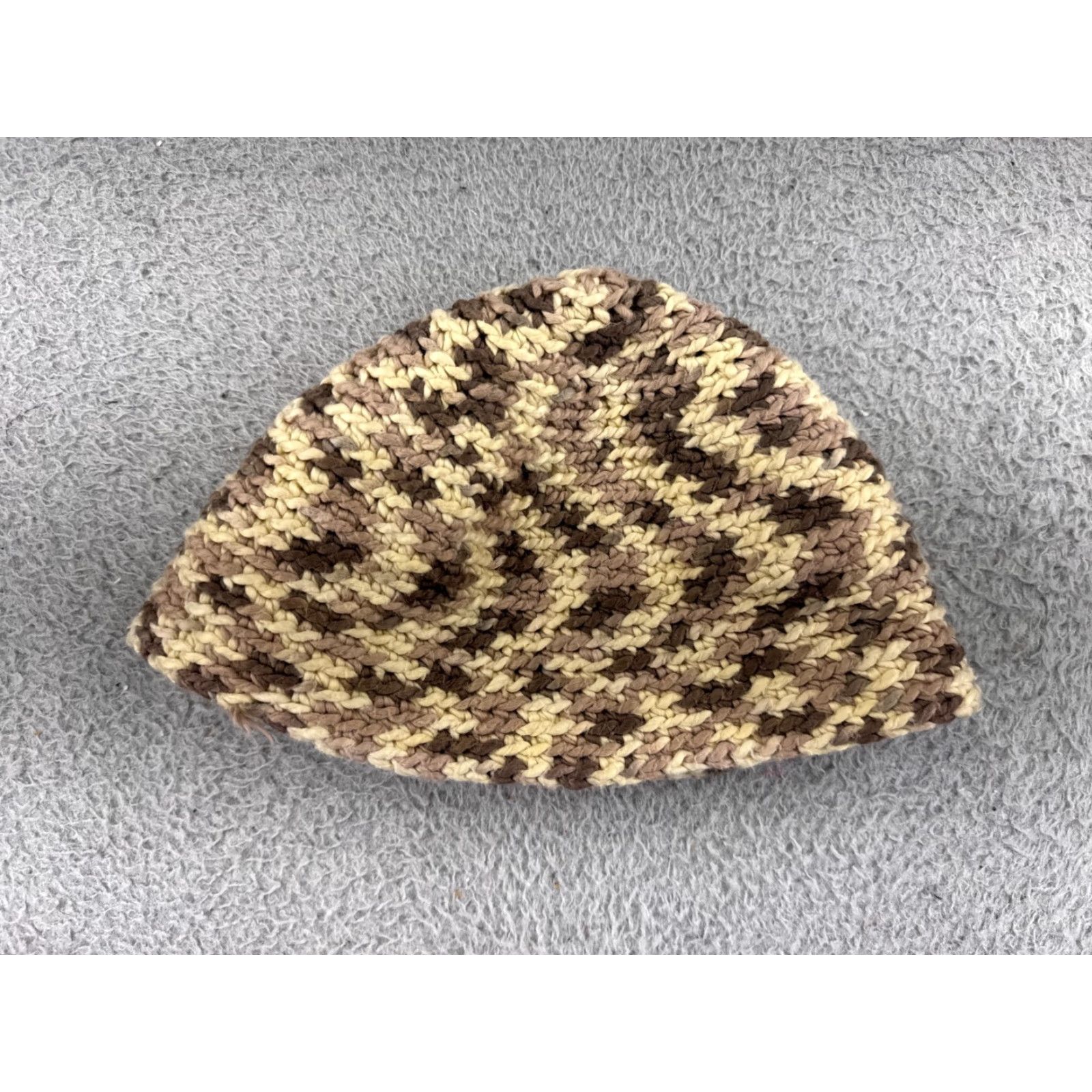 Vintage Womens Beanie Hat Knit 100% Acrylic One Size Beanie Toque Brown Beige Ski Warm Snowboard Adults Winter Fall Spring Accessories Men? Size ONE SIZE - 4 Thumbnail
