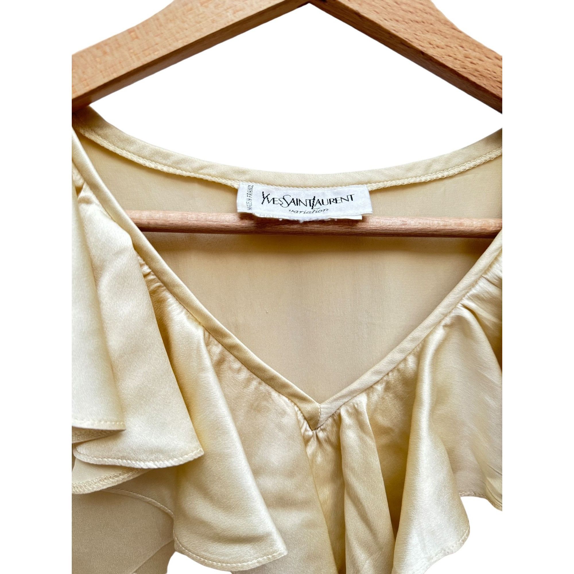 Yves Saint Laurent Champagne Silk Shirt Size M / US 6-8 / IT 42-44 - 3 Thumbnail