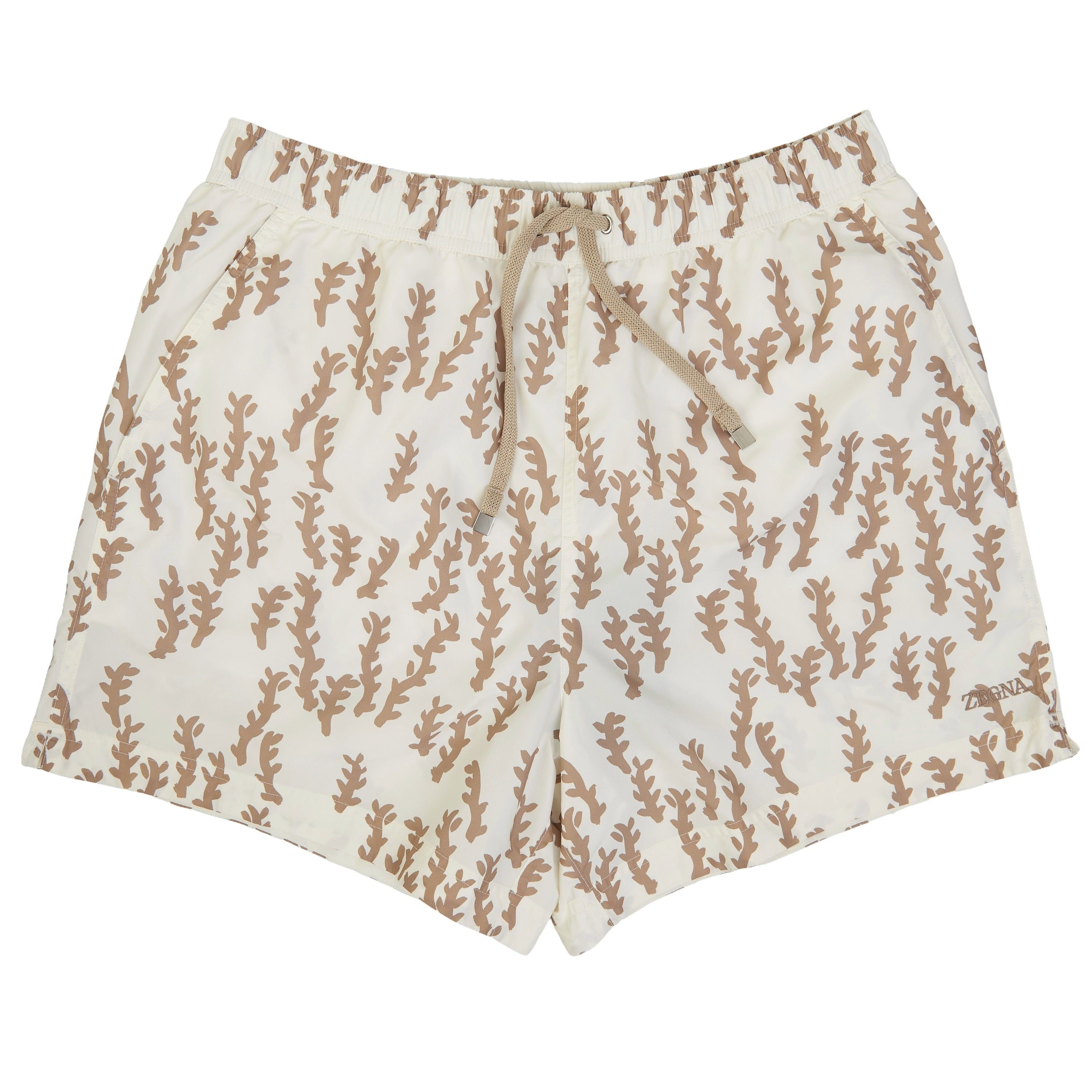 Ermenegildo Zegna White Beige Oasi Print Swim Trunks Size M Size US 30 / EU 46 - 1 Thumbnail