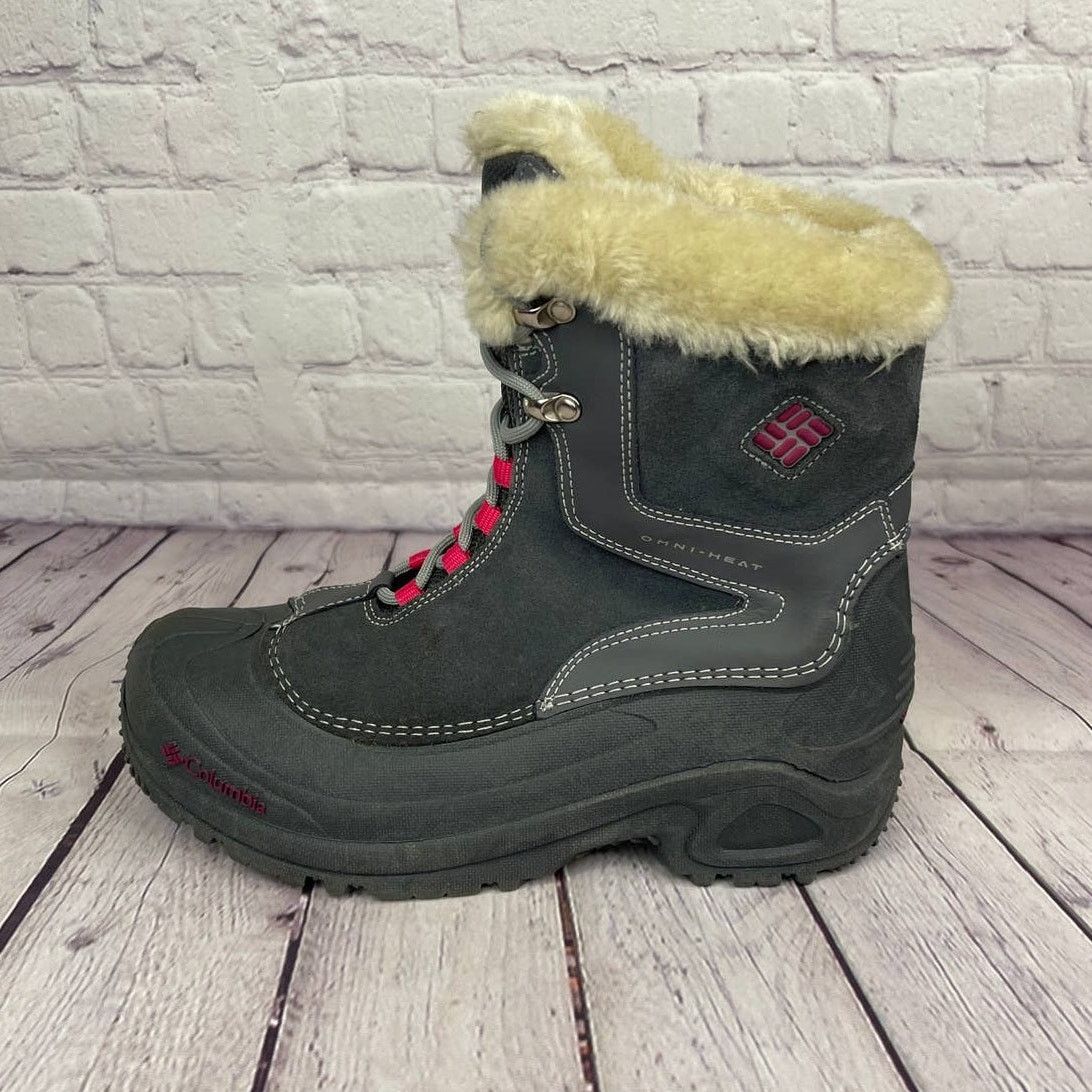 Columbia Columbia Omni-Heat Gray Pink Winter Snow Boots Girl Sz 6/W 8 Size US 6 / IT 36 - 3 Thumbnail