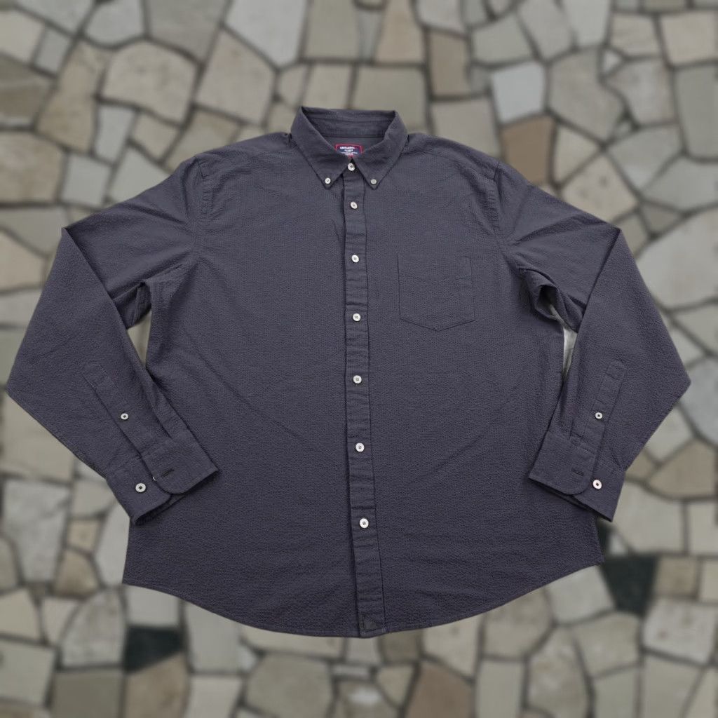 UNTUCKit UNTUCKit Shirt Mens XL Black Cadwell Textured Button Up Slim Fit Puckered Flex Button-Down Casual Shirt Size US XL / EU 56 / 4 - 1 Thumbnail