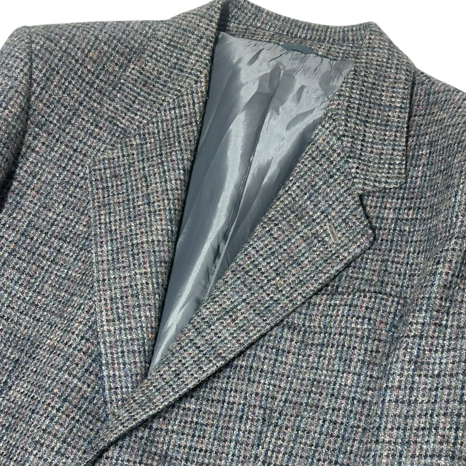 Harris Tweed Roger David Harris Tweed Blazer Sport Coat Grey Plaid 42R Size 42R - 6 Thumbnail