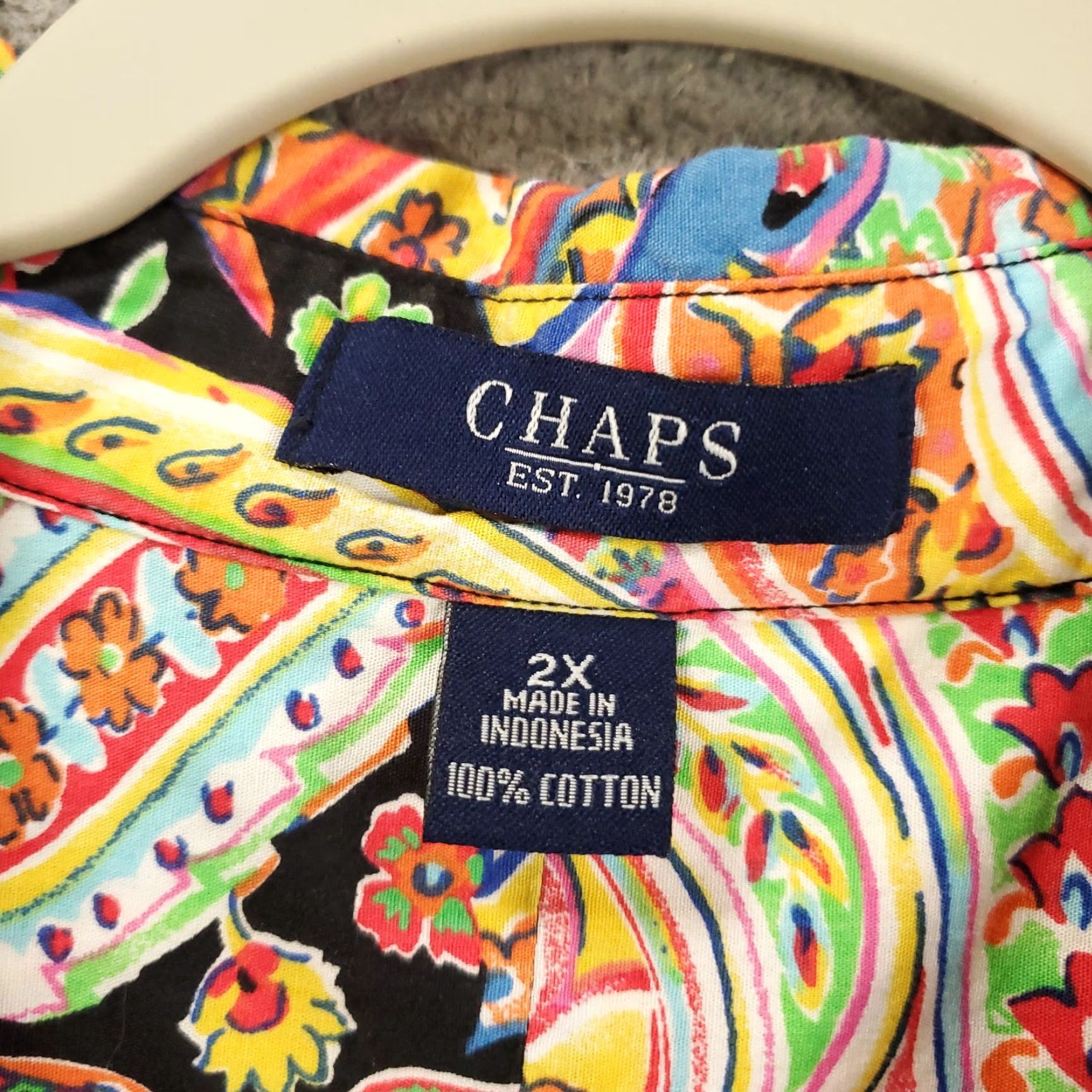 Chaps Chaps Button Up Womens 2X Colorful Bright Paisleys Avant Garde Artsy Blouse Size XXL / US 16-18 / IT 52-54 - 6 Thumbnail