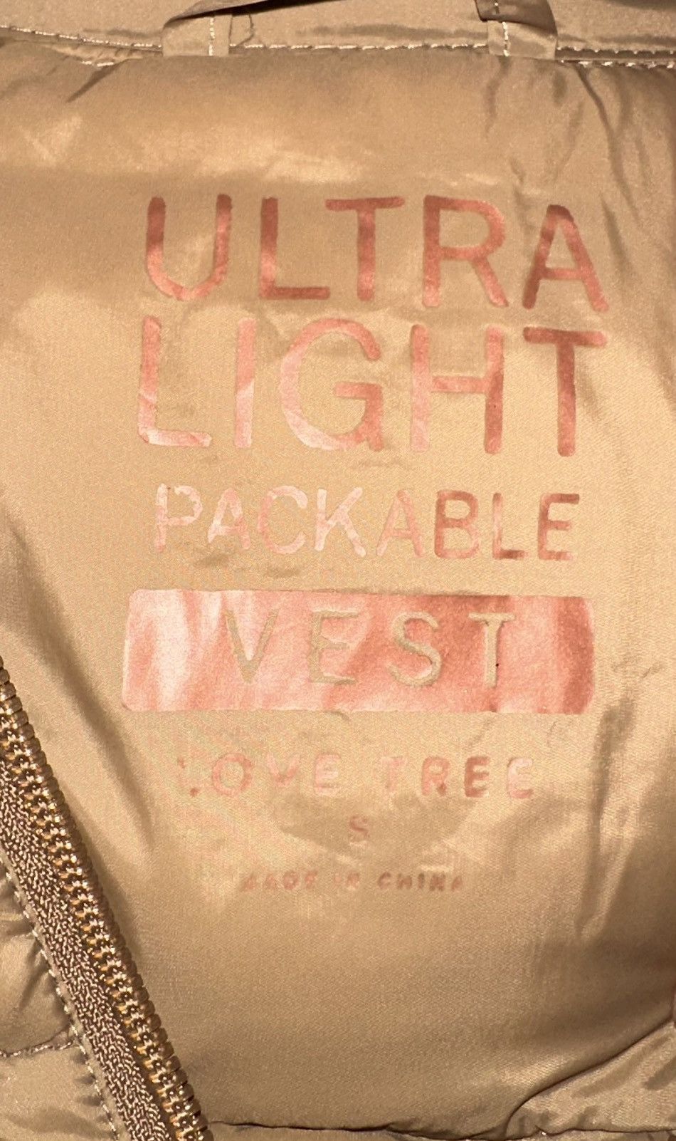 Other Women’s Tan Packable Vest Puffer Love Tree Lightweight Warm Size S / US 4 / IT 40 - 4 Thumbnail