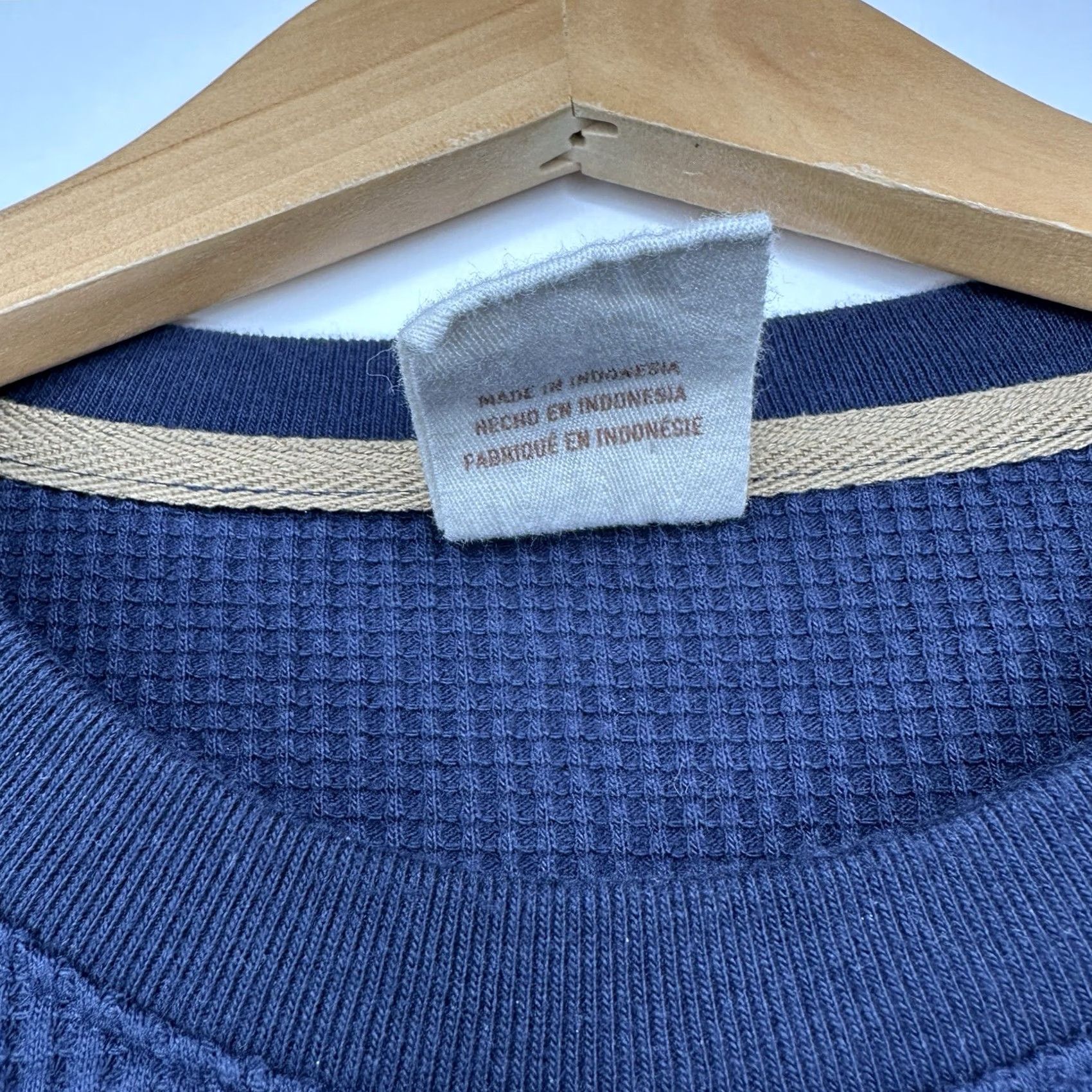 Vintage Dandy Del Mar Cannes Heavyweight Waffle Knit Thermal Long Sleeve L Blue T-Shirt Mens Size L Size US L / EU 52-54 / 3 - 4 Thumbnail