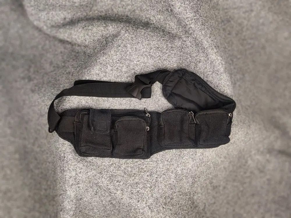 Pre-owned Avant Garde X If Six Was Nine Vintage Japan Style Black Belt Bag With Bondage Pockets Y2k