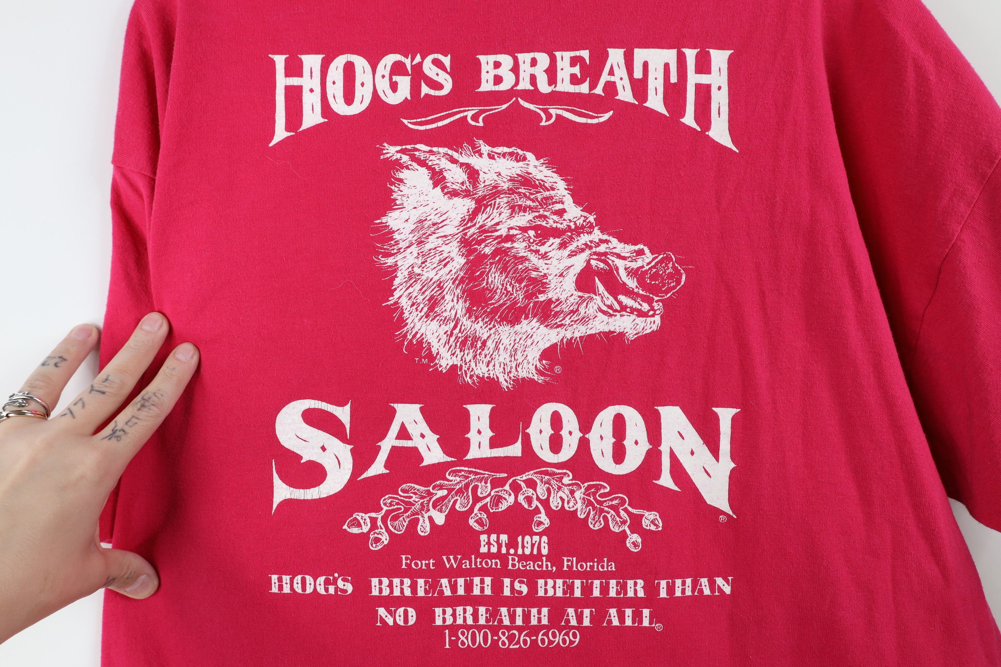 Vintage Vintage 90s Hogs Breath Saloon Short Sleeve T-Shirt Pink USA Size US XL / EU 56 / 4 - 9 Thumbnail