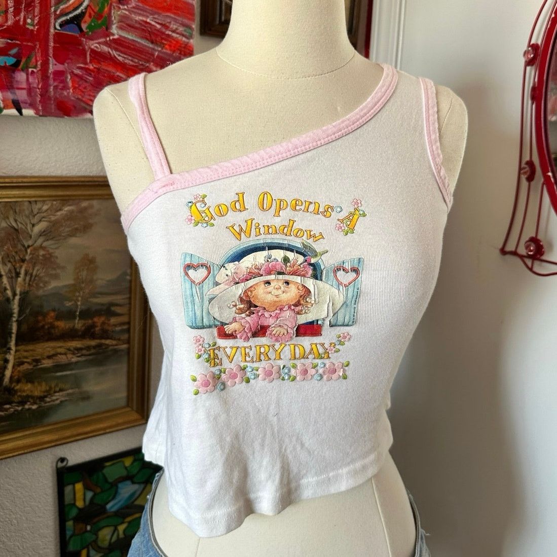 Other god opens a window everyday vintage tank top Size L / US 10 / IT 46 - 2 Thumbnail