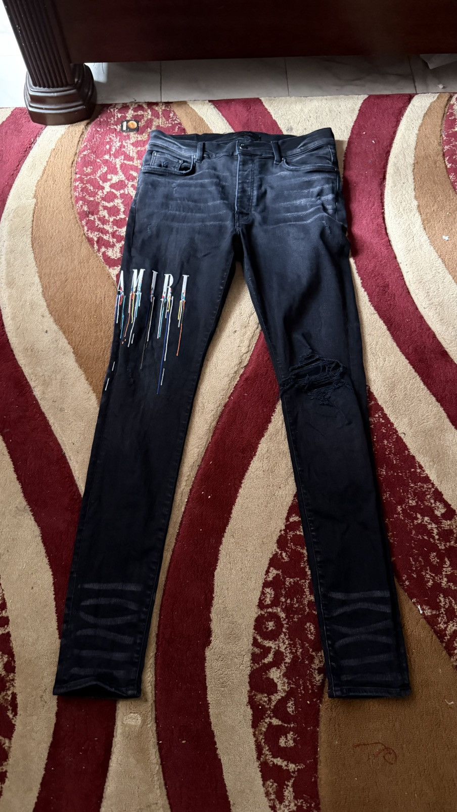 Amiri Amiri Paint Drip Logo Pants Size US 34 / EU 50 - 1 Thumbnail