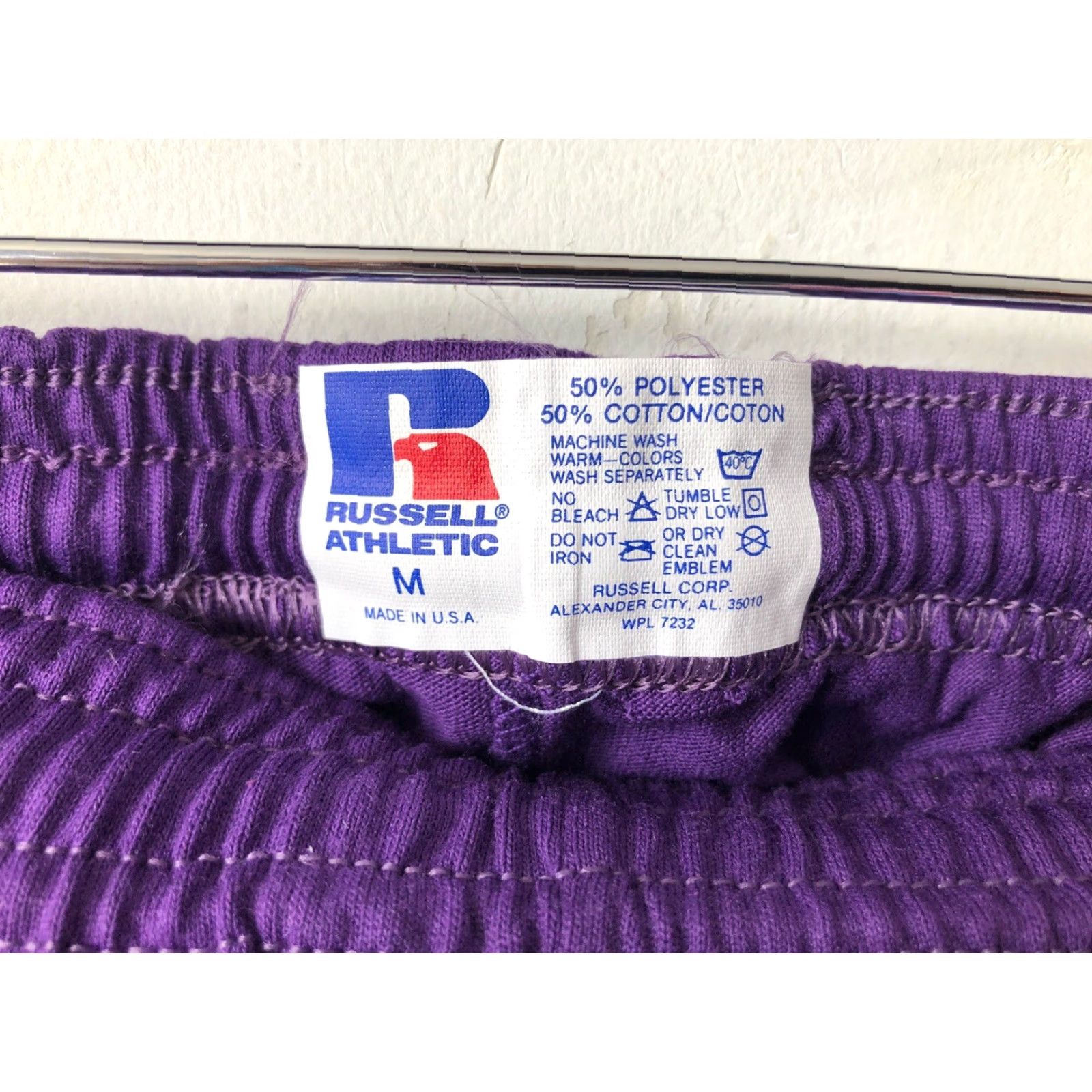 Russell Athletic VINTAGE Russell Athletic Sanitary Shorts Mens M Purple 90s NWOT Deadstock Cotton Blend Drawstring Athletic 1990s Size US 31 - 3 Thumbnail