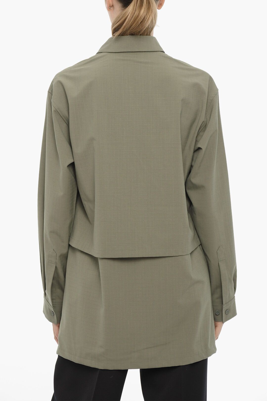 Y-3 × Yohji Yamamoto og1mm0824 Rip Stop Checked Windbreaker Jacket in Green Size S / US 4 / IT 40 - 2 Thumbnail