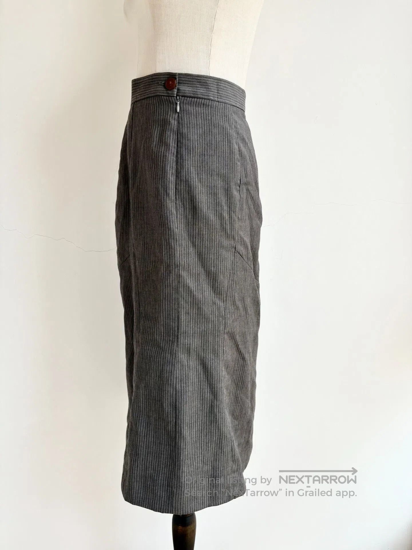 Vivienne Westwood Vivienne Westwood Gray Striped Fishtail Skirt. Size 39" - 2 Thumbnail
