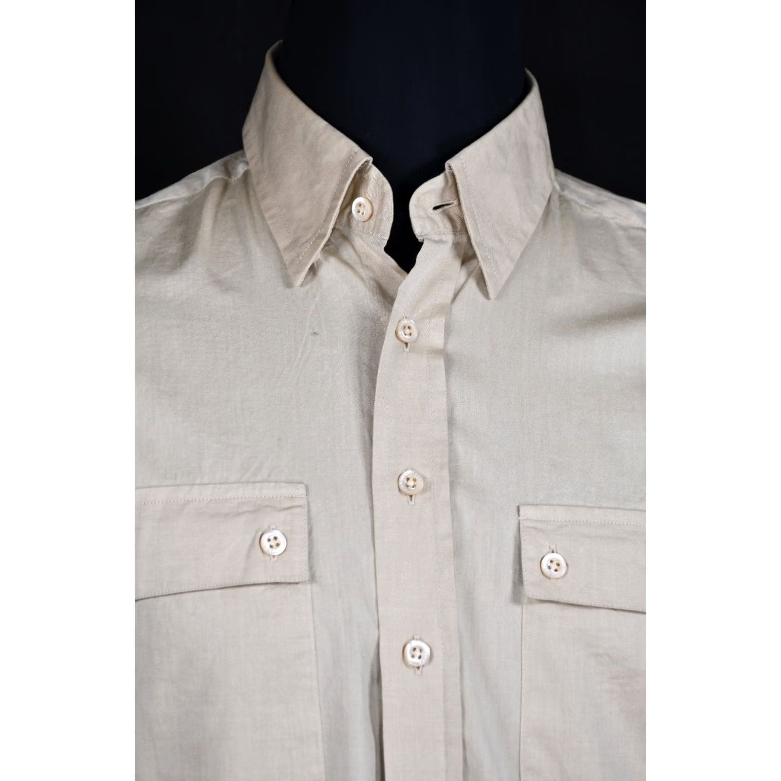 Vintage Holland & Holland Shirt Button-Down M Beige Cotton Men Regular Size M Size US M / EU 48-50 / 2 - 6 Thumbnail