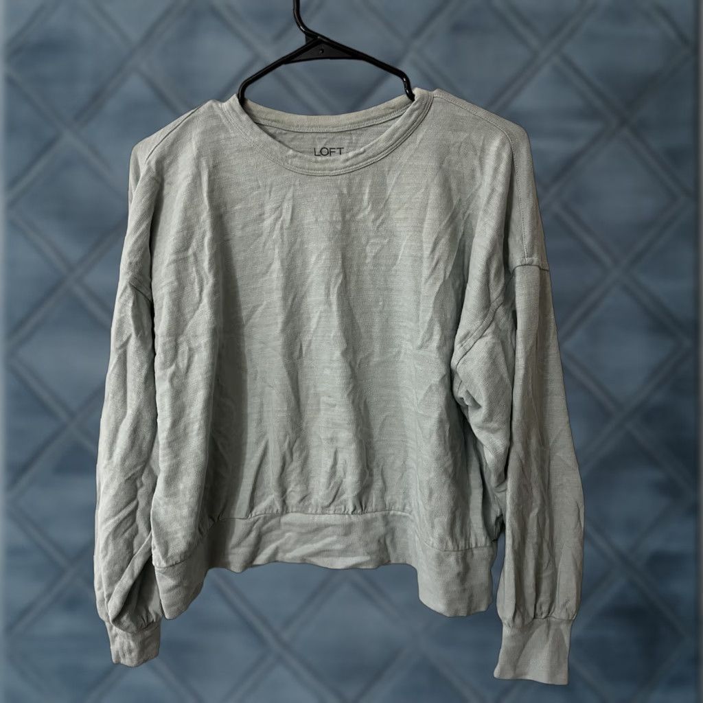 Loft Loft Outlet Sweater Blue Small Cotton Blend Long Sleeve Pullover Casual Size S / US 4 / IT 40 - 1 Thumbnail