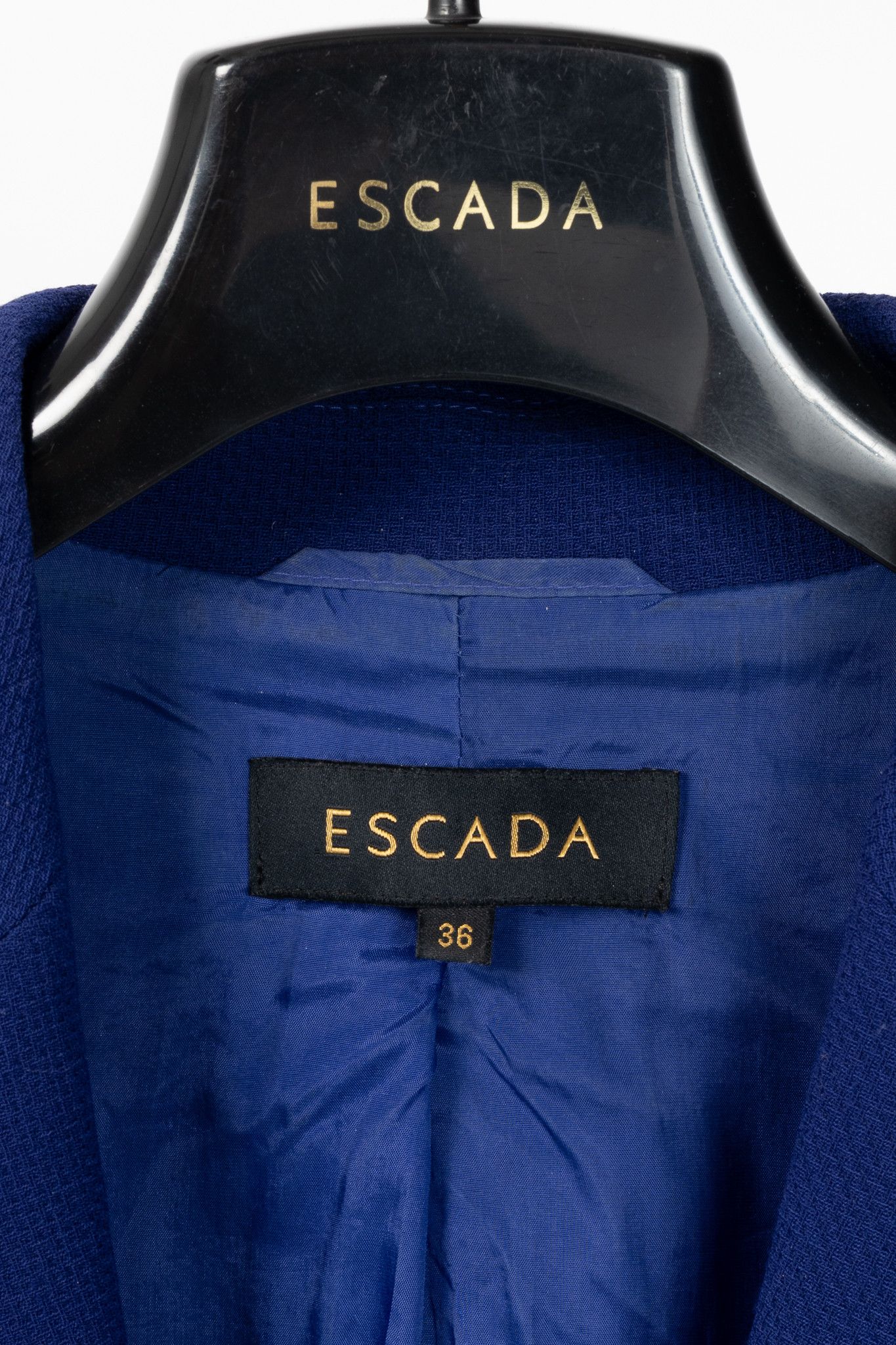 Escada Escada Brikena Ink Wool-Pique Blazer Size S / US 4 / IT 40 - 4 Thumbnail