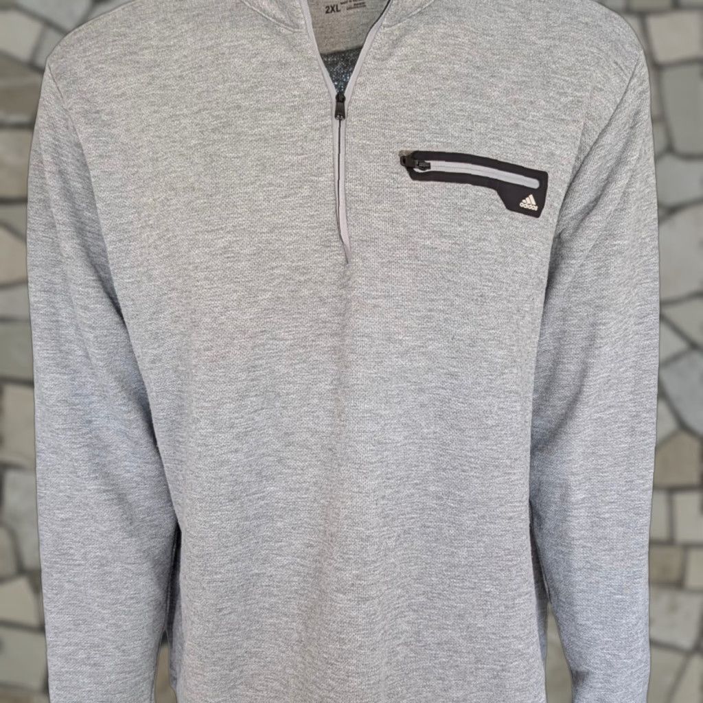 Adidas Adidas Golf 1/4 Zip Pullover Sweater 2XL Gray Long Sleeve Performance Knit Sweatshirt Mens Size US XXL / EU 58 / 5 - 1 Thumbnail