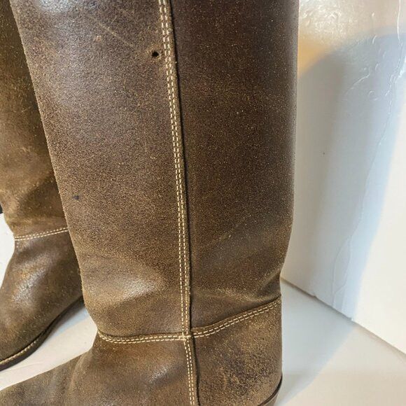 Other Markee Italy Distressed Brown Leather Knee-High Boots Size 7 Size US 7 / IT 37 - 5 Thumbnail
