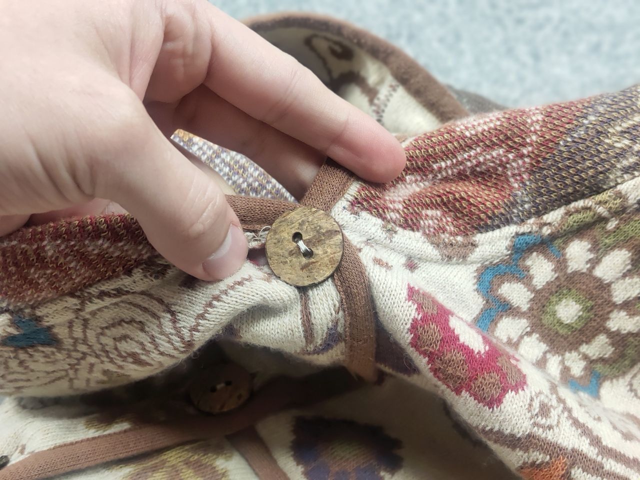 Vintage Ivko Embroidere Wool Cardigan Floral Boho Button Knit Hoodie Size L / US 10 / IT 46 - 16 Thumbnail
