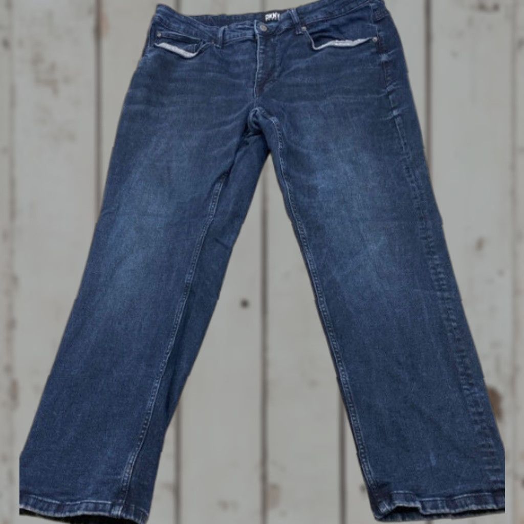 DKNY DKNY Jeans Men 36X30 Blue Denim Slim Fit Straight Leg Stretch 5348 Regular 5-Pocket Design Mens Clothing Jeans Size US 36 / EU 52 - 1 Thumbnail