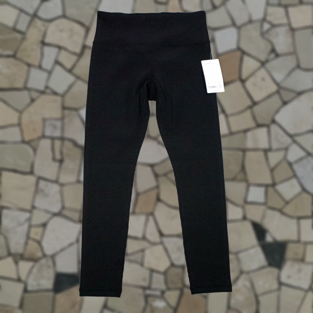Athleta Output: Athleta Leggings Womens Large Black Elation Rib Tight Ankle Athletic Pants - New Wear Size 36" / US 14 / IT 50 - 1 Thumbnail