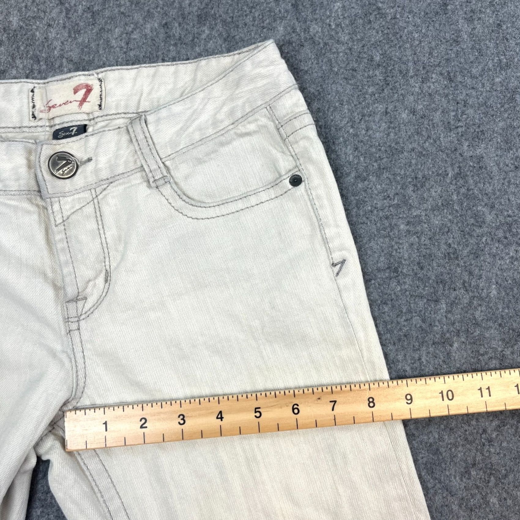 Vintage 7Seven Womens Jeans Bootcut 27 29 UK 8 Stone Grey Low Rise Y2K Jeans Crew Neck? Size 30" / US 8 / IT 44 - 5 Thumbnail