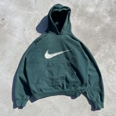 Vintage 90's Nike Center Swoosh Hoodie Green Made in USA Size Small PLEASE  READ