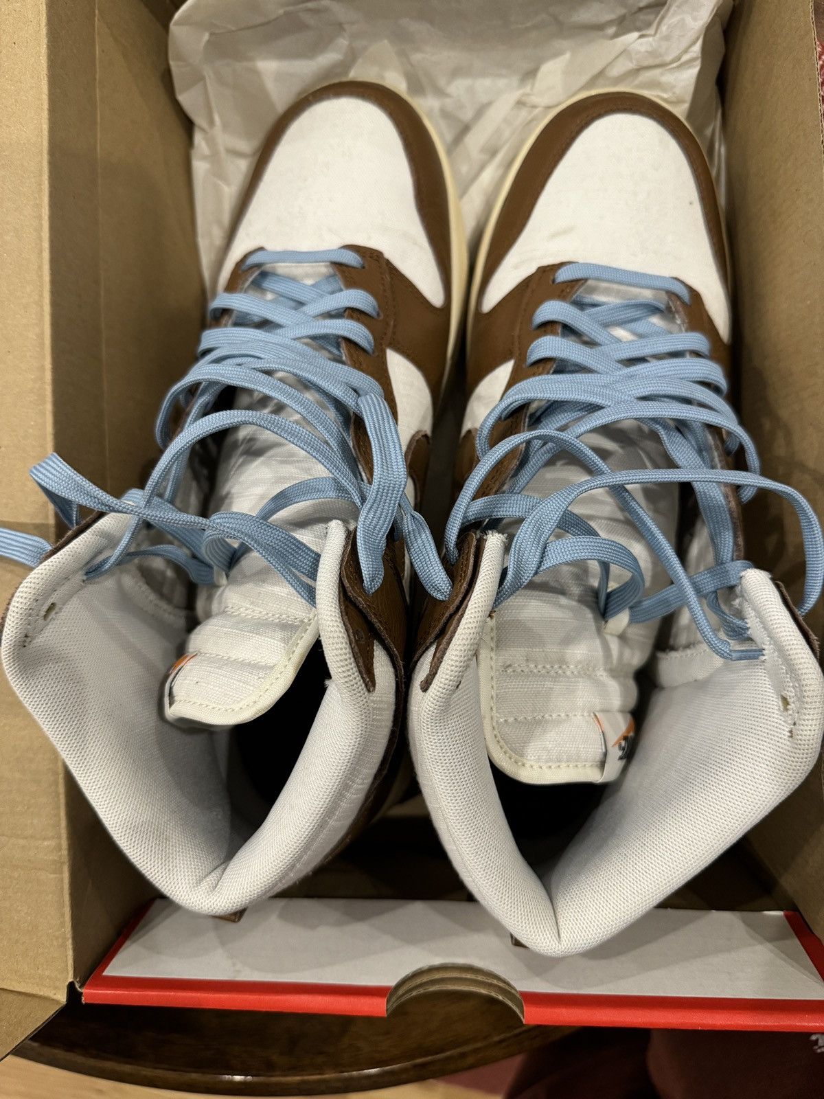 Nike Nike Dunk Hi Retro Premium Pecan/Sail/Worn Blue Size US 12 / EU 45 - 6 Thumbnail